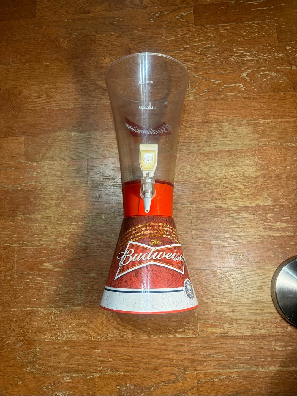 2012 Budweiser Tube Tabletop Beer 128oz Dispenser